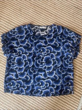 Masai Copenhagen Deep Blue Violet Pattern Tunic Breezy Cool Viscose
